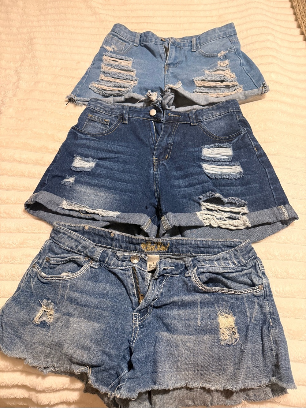 Denim Distressed Women’s Shorts - Blue